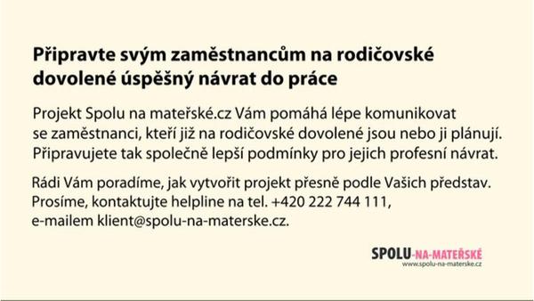 Portál Spolu na mateřské pomáhá podporovat pracovníky během rodičovské dovolené a připravit jim lepší pozici při návratu do zaměstnání